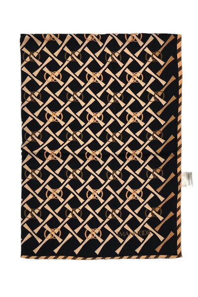 Imannoor Floş Viscose Shawl - Cansu - Black Gold