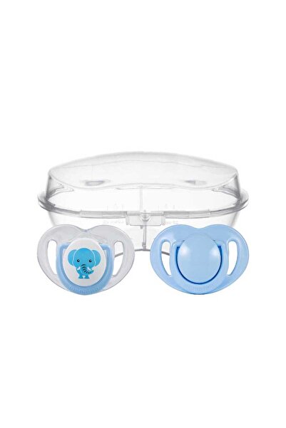 Mamajoo Ortodontik Emzik Seti 6 Ay+ Mavi & Fil | İkili, Silikon, Damaklı | St...
