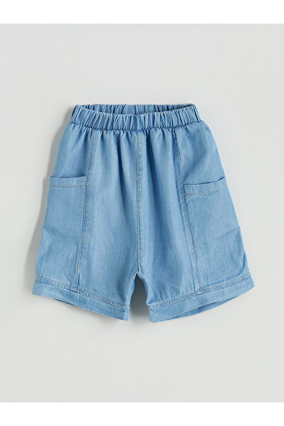 LC Waikiki شورت أزرق للأولاد الصغار من مجموعة إلسيفا بخصر مطاطي