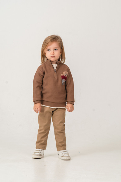 LUCY EXCLUSİVE 3-Piece Knitwear Set with Teddy Bear (Sweater; T-Shirt; Pants)...