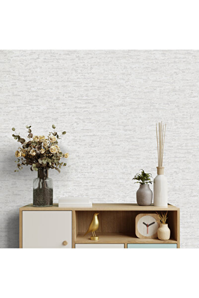 Adawall MUSE Koleksiyonu 25108-1 Açık Gri Doğal Taş Görünümlü Duvar Kağıdı
