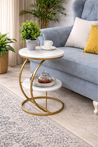 terndat Two-tier gold service table