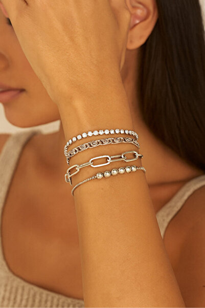 Girift Vintage Zilch 4 Pieces Silver Bracelet