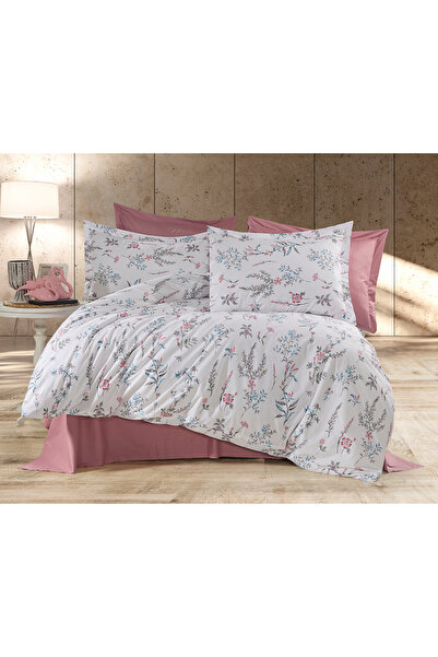 Alena Home Style 100% Cotton Patterned Double Duvet Cover Set (With Elastic S...