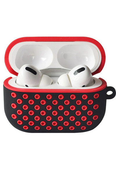 lunirawear حافظة لونيرا ايربودز برو 2 (الجيل الثاني) رياضية مثقوبة - أسود-أحم...