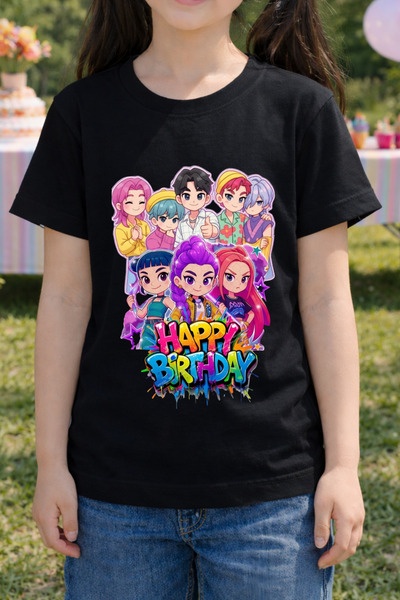 MECH BUTİK Tricou unisex Demon Hunter Huntrix cu imprimeu, alb-negru