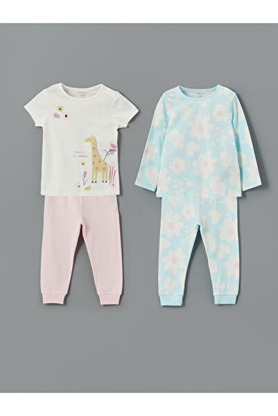 LC Waikiki بدلة بيجامة للفتيات الصغيرات من UZG STORE، طقم من قطعتين بياقة روب...