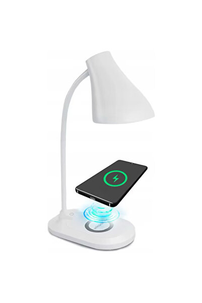 OEM LED Desk Lamp with Wireless Charging, White, 18x10x41cm