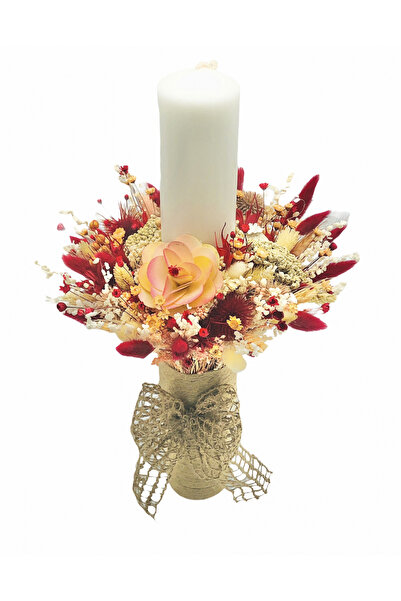 Eventissimi Λαμπάδα Γάμου ή Βάπτισης Eventissimi, Αποξηραμένα Λουλούδια, Παρα...