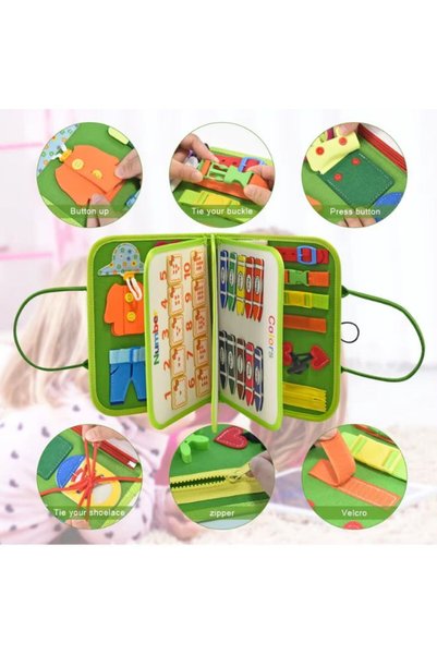Fatio Montessori Felt Busy Board for Toddlers – 20-in-1 Sensory Activity Toy