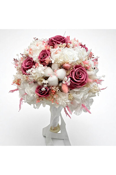 Eventissimi Buchet mare mireasa hortensie și trandafiri criogenati