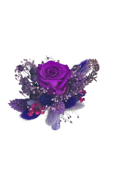 Eventissimi Floare piept cocardă mini-roza criogenată Mov