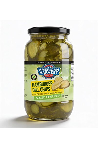American Harvest Hamburger Dill Chips | Sliced Gherkins | 710 g