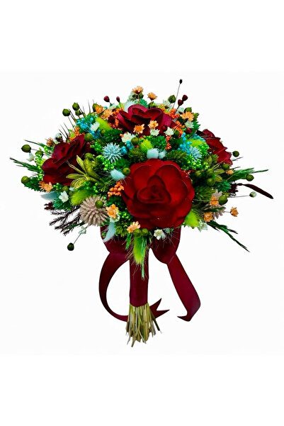 Eventissimi Buchet flori de camp pentru cununie nuntă mireasă nasa cadou verd...