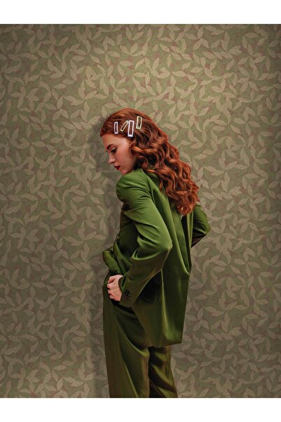 Adawall MUSE Koleksiyonu 25109-5 Yeşil Krem Dokulu Modern Duvar Kağıdı