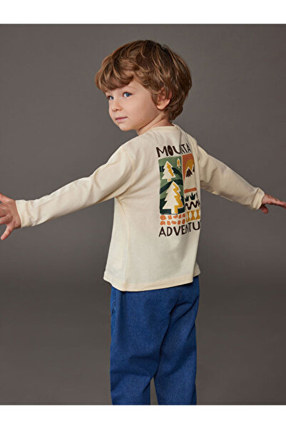 LC Waikiki Rmz Gi̇yi̇m Farkiyla Zero Roba Collar Baby Boy T-Shirt and Jean Pants