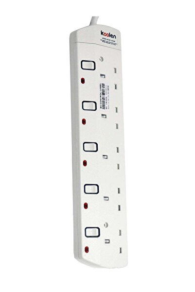 Koolen Plug Socket with Five Plugs, 5 Meter Cable Length