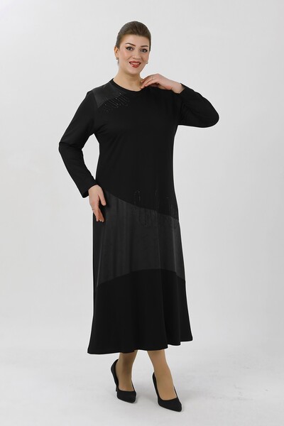 By Alba Collection Women's Black Lycra Plus Size Dress