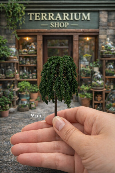 Büyük Boy Ağlayan Söğüt Ağacı 9 cm Minyatür Ağaç – Sarkık Ağaç Modeli | Teraryum & Diorama Dekoru
