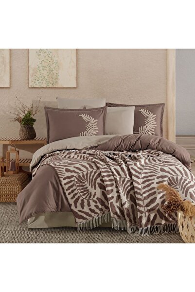 Clasy Двоспальний комплект постільної білизни з ковдрою Liora V2 Кава