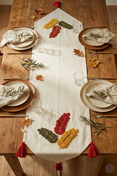 Valmia Home Buldan Handmade Başak Patterned Tassel Runner (130X40 cm)