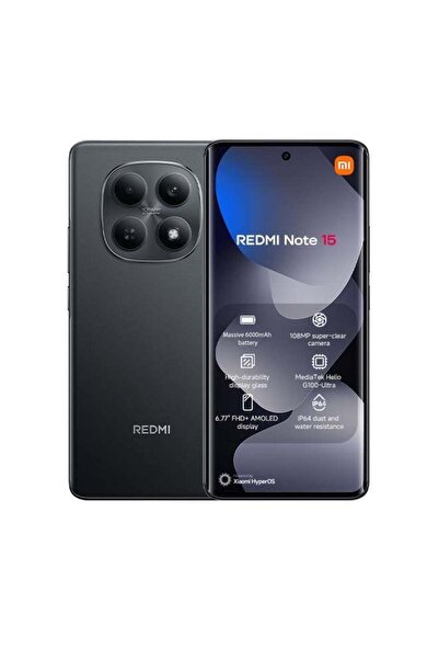 Xiaomi Redmi Note 15 Dual SIM 4G Black 8GB RAM 256GB with 2 Pin Adapter - Glo...