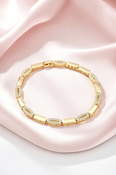 Severia Lune Gold Bileklik (Zirkon Taşlı 14k Kaplama)