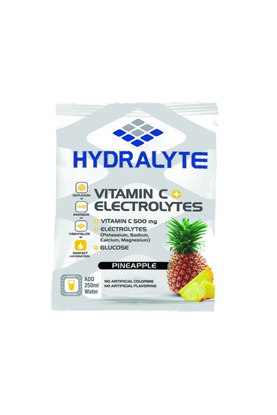 HYDRALYTE Electrolyte + Vitamin C Pineapple Sachet 10g | Hydration Drink Powd...