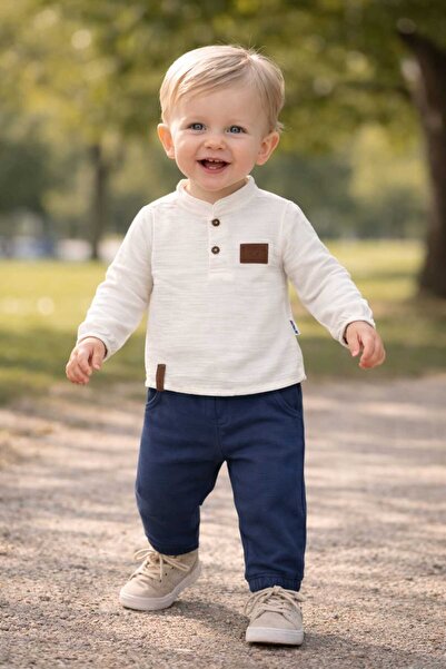 neocotton طقم قميص وبنطلون من الموسلين للأطفال مكون من قطعتين