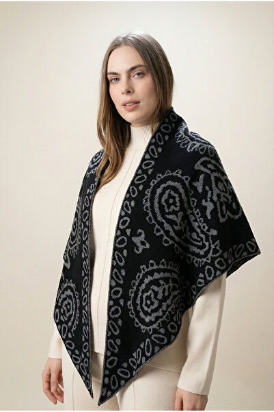 Shophia Women's Triangle Patterned Reversible Knit Shawl