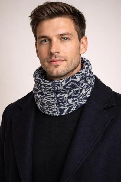 Şirin Giyim Aksesuar Зимовий чоловічий трикотажний комір з акрилу преміум-кла...