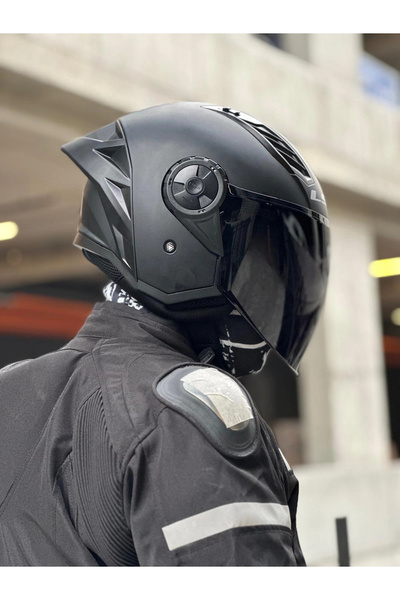 LS2 AIRFLOW 2 MAT SİYAH KASK - SİYAH VİZÖR + SPOİLER