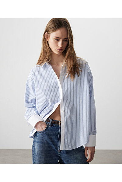 MISS IPEKYOL Çizgili ve hotfix baskılı gömlek