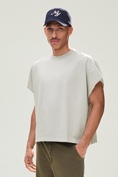 Bershka Baskılı oversize kolsuz t-shirt