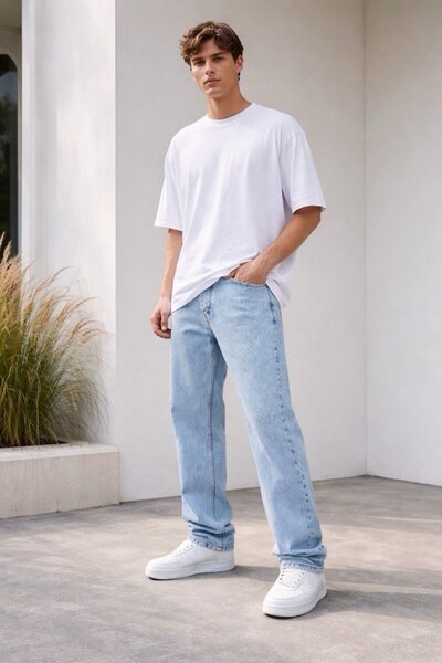 LUMAST Men's Baggy Stretchy Jeans