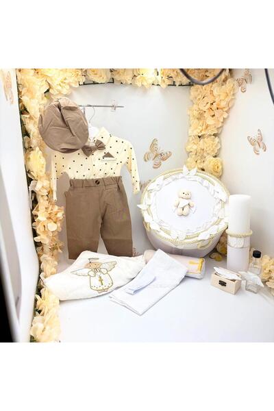 kizu Baptism Set for Boys - Handmade Complete Set 3-6 months