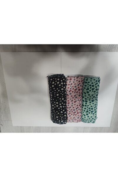 ÖNDÜL GOLD Gold Kadın Kırışmaz Tesettür 3'lü Bürümcük Şal Paketi (pembe-siyah...