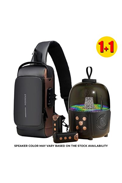 Zen Store 2 PC COMBO- BROWN Waterproof Anti-Theft USB Sling Daypack with Q-3 ...