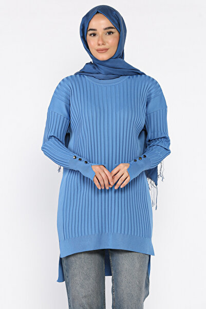 azragül giyim Women's Crew Neck Hijab Knitwear Tunic