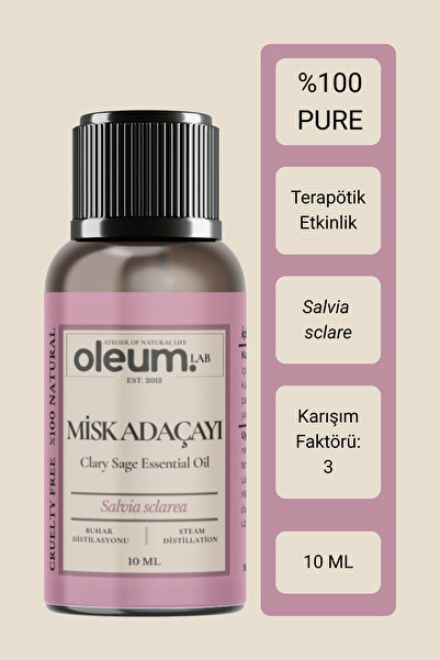 Oleum Lab Misk Adaçayı / Clary Sage 10 ML %100 Pure & Terapötik Etkili (Yarat...
