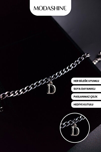 ModaShineShop Letter D Stainless Steel Bracelet – Adjustable Letter Bracelet ...