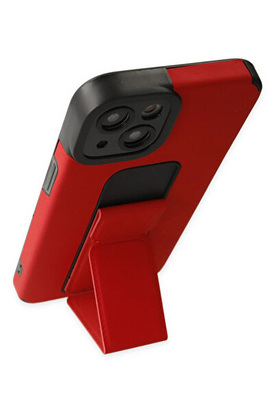 OZBAY TICARET حافظة ايفون 14 بلس من OZB مصنوعة من السيليكون مع حامل ميجا - أح...