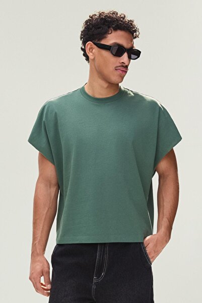 Bershka Baskılı oversize kolsuz t-shirt