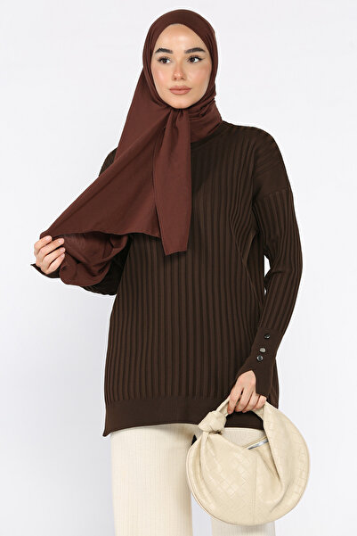 azragül giyim Women's Crew Neck Hijab Knitwear Tunic