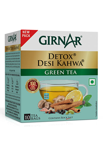 GIRNAR Detox Green tea | Kahwa (10 TeaBags) 25g