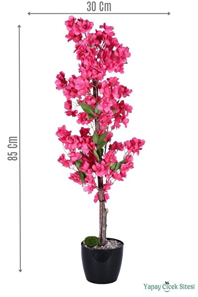 Yapay Çiçek Sitesi Yapay Sakura Bahar Dalı Ağacı 85 Cm Koyu Pembe