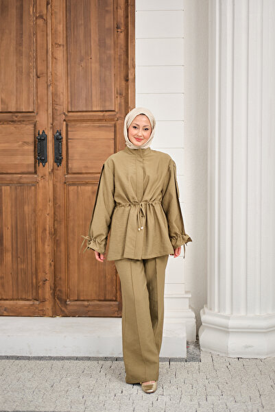 LOCCO Women's Adjustable Waistband Cupra Double Set Fat Green