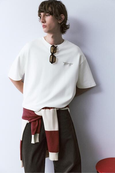 Pull & Bear Kısa kollu Retrospective grafik sweatshirt