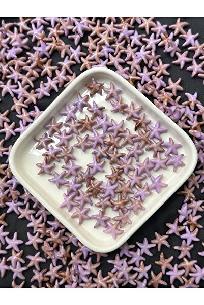 Bijumix Aksesuar 50 Adet Mor Deniz Yıldızı Akrilik Boncuk – Takı & Bileklik A...