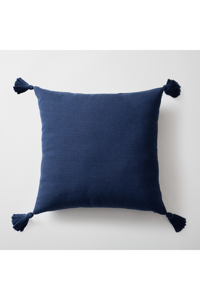 Fineroom Living "Loom" - Viscose Linen 100% Natural Tasseled 50X50 Throw Pill...